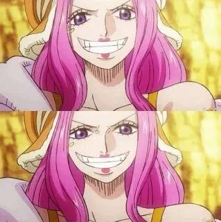 💛 Jewelry Bonney One Piece Anime, Cartoon, Pinke Haare, Weiblich, Figur telegram sticker