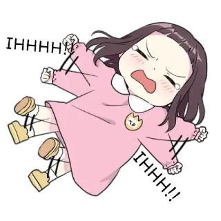 😭 IHHHHH!!! crying, upset, frustrated, anime, cartoon telegram sticker