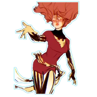 😘 Phoenix X-Men 슈퍼히어로, 피닉스, 엑스맨, 마블, 돌연변이, 진 그레이 telegram sticker