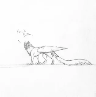 🖕 Fuck you. offensant, impoli, dragon, croquis, créature, fantaisie whatsapp sticker