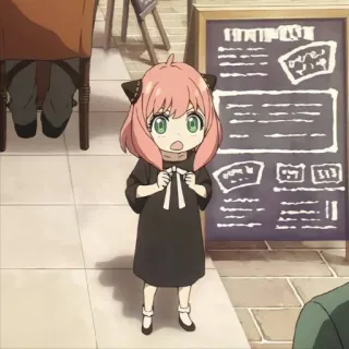 😲 Anya Forger Spy x Family Anime, Mädchen, Pinke Haare, Niedlich, Spy x Family, Anya Forger, Cartoon, Fanart telegram sticker