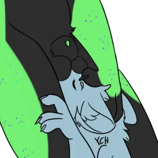 🍆 YCH furry, hug, cute, anthropomorphic, cuddle, digital art, ycl telegram sticker