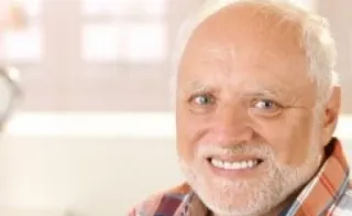 😃 Hide the Pain Harold meme, internet, stock photo, Harold, smile telegram sticker