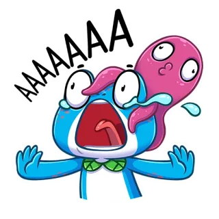 😳 AAAAAAA cartone animato, piangere, urlo, mostro, panico, divertente, ansia whatsapp sticker