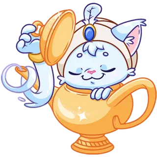 😌 Katze, Geist, Magie, Cartoon, süß, Aufkleber, skurril telegram sticker