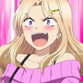 🌡 动漫, 女孩, 卡通, 角色, 金色, 肖像 telegram sticker