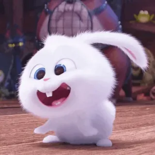 ☁️ Snowball The Secret Life of Pets cartone animato, film, coniglio, coniglio, animale, carino, animato, animale domestico whatsapp sticker