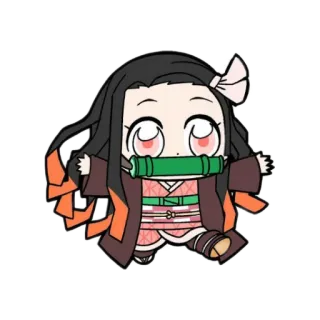 🚶‍♀ Nezuko Kamado Demon Slayer nezuko, demon slayer, anime, manga, chibi, niedlich, kawaii telegram sticker