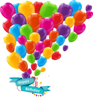 ❤️ Happy Birthday urodziny, święto, balony, impreza, świąteczny telegram sticker