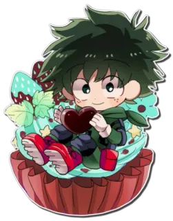 ❤️ Izuku Midoriya My Hero Academia アニメ, マンガ, かわいい, カワイイ, デク, 緑谷出久, 僕のヒーローアカデミア telegram sticker