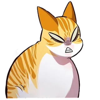 🤬 kucing, marah, oranye, bergaris, kartun, hewan, hewan peliharaan telegram sticker