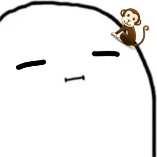 😐 мультфильм, обезьяна, лицо, рисунок, наклейка whatsapp sticker