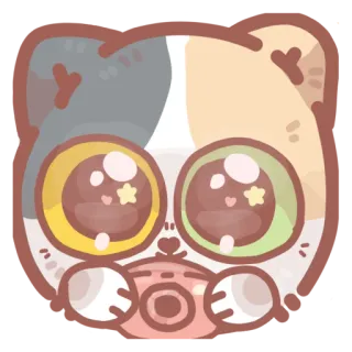 📷 кот, милый, мультик, животное, стикер, каваий, глаза whatsapp sticker