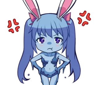 💢 Anime, Marah, Lucu, Kartun, Kelinci, Karakter telegram sticker