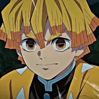 👺 Zenitsu Agatsuma Demon Slayer 애니메이션, 만화, 귀멸의 칼날, 젠이츠, 캐릭터, 일본 애니메이션 telegram sticker