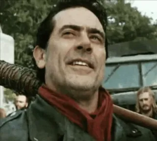 😏 Negan The Walking Dead неган, ходячие мертвецы, люсиль, бейсбольная бита, зомби, злодей whatsapp sticker
