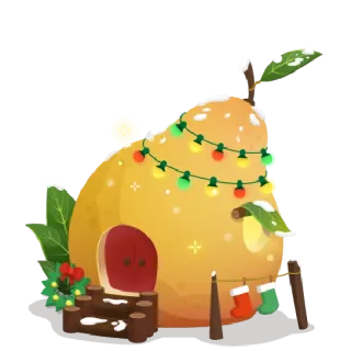 🌳 house, christmas, decor, holiday, festive, pear, winter telegram sticker