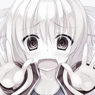 🕸️ 动漫, 女孩, 卡通, 和平手势, 可爱, 震惊 whatsapp sticker