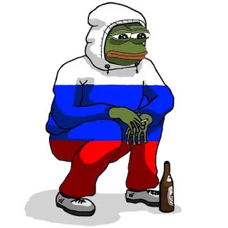 🇷🇺 Pepe the Frog pepe, rana, rusia, bandera rusa, alcohol, cigarrillo telegram sticker