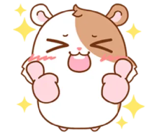 👍 햄스터, 귀여운, 엄지척, 반짝이, 동물, 만화 telegram sticker