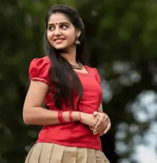 😍 mujer, retrato, sonriendo, ropa tradicional, india, niña, belleza telegram sticker