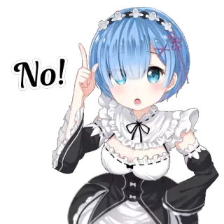 ❌ Rem No! anime, girl, maid, re zero, rem, cute telegram sticker