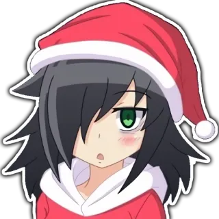 😯 อนิเมะ, ผู้หญิง, คริสต์มาส, หมวก, น่ารัก telegram sticker