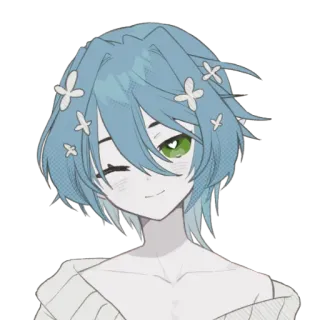 🔮 Anime, Manga, Elfo, Lindo, Guiño, Ilustración telegram sticker