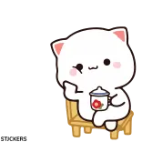😕 kucing, lucu, kartun, jari tengah, gestur, binatang whatsapp sticker