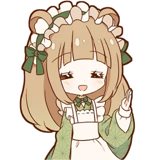 😄 Anime, Kawaii, Süß, Maid, Anime Mädchen, Chibi whatsapp sticker