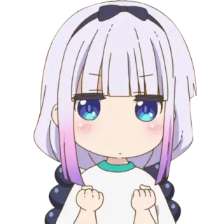 💪 Kanna Kamui Miss Kobayashi's Dragon Maid 애니메이션, 드래곤, 칸나, 칸나 카무이, 코바야시네 메이드래곤, 귀여운 telegram sticker