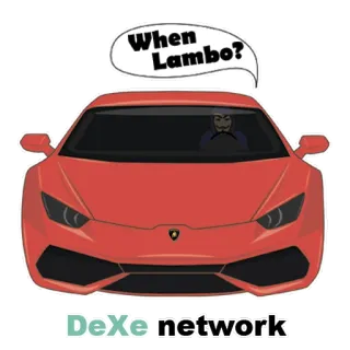 🏎 When Lambo? lambo, cryptocurrency, meme, car, lamborghini, DeXe, DeXe network telegram sticker