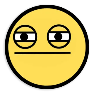😐 smiley, mème, inexpressif, jaune, cercle whatsapp sticker