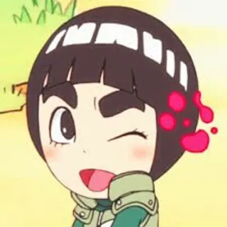 🌟 Rock Lee Naruto Anime, Manga, Chibi, Rock Lee, Naruto, Lindo, Guiño whatsapp sticker