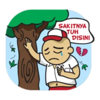 😭 SAKITNYA TUH DISINI sad, heartbreak, pain, cartoon, crying, disappointment telegram sticker