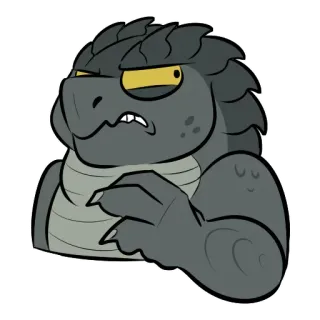 😒 Cartoon, Eidechse, Monster, Reptil, Tier telegram sticker