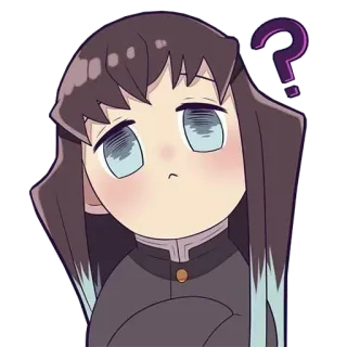 🌀 Muichiro Tokito Demon Slayer Anime, Muichiro, Demon Slayer, Punto interrogativo, Manga, Kawaii whatsapp sticker