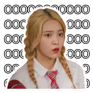 😳 OOOOOOOOOOOOOOOOOOOO kpop, ragazza, donna, espressione, annoiata, divisa scolastica telegram sticker