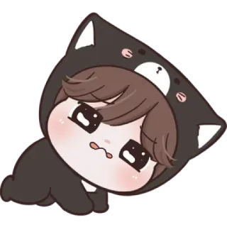 ☁️ Anime, Kartun, Lucu, Chibi, Kawaii, Hoodie, Beruang, Karakter whatsapp sticker