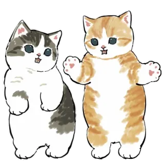 😝 Katze, Kätzchen, süß, Tier, Haustier, Illustration whatsapp sticker