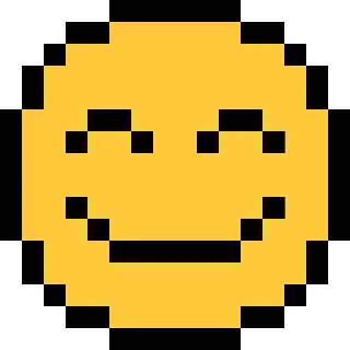 😊 Emoji, Pixel art, Senyum, Kuning telegram sticker