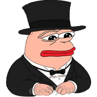 🐸 Pepe la grenouille, Meme, Personnage, Culture internet, Haut-de-forme, Smoking telegram sticker