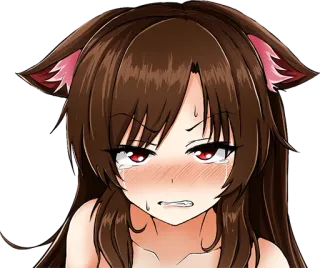 😡 애니메이션, 고양이 귀, 울음, 여자, 귀여운, 만화 telegram sticker