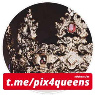 ▪ stickers for t.me/pix4queens корона, украшения, королева, королевский, роскошь, золото telegram sticker