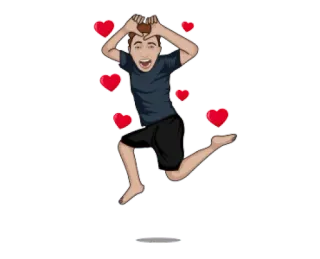 ❤️ Herz, Liebe, Springen, Cartoon telegram sticker