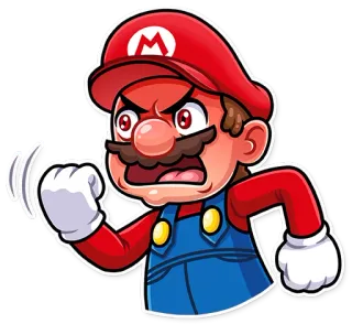 😡 Mario Mario, Nintendo, bravo, frustrado, personagem de videogame telegram sticker