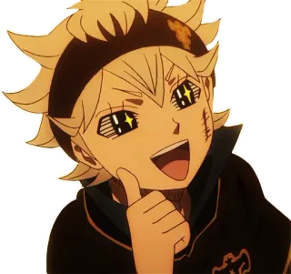 👍 Asta Black Clover 애니메이션, 만화, 캐릭터, 미소, 아스타, 블랙 클로버 telegram sticker