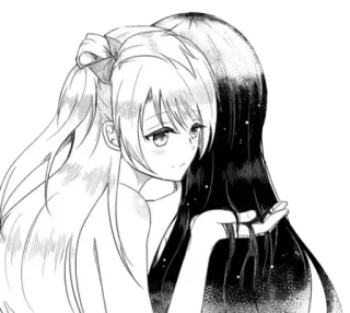 💓 Anime, Manga, Chica, Pelo, Lindo, Ilustración telegram sticker