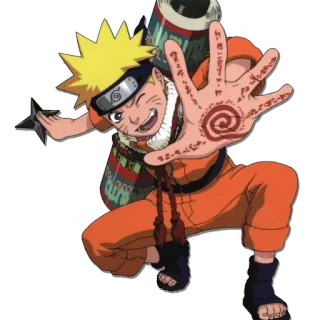 😉 Naruto anime, ninja, cartoon, manga, Naruto Uzumaki, shuriken, weapon telegram sticker