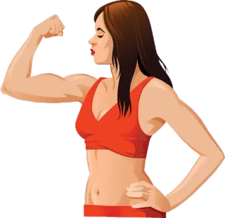 💪 femme, fitness, muscle, exercice, forte, fille, musculation telegram sticker